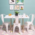 thumbnail image 2 of Heavenly Collection White Metal Dining Chairs, 2 of 8