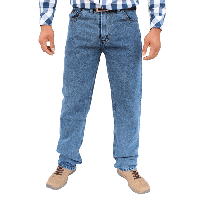 Pantalón de mezclilla rígida John Silver Corte recto tipo vaquero Color azul barrido