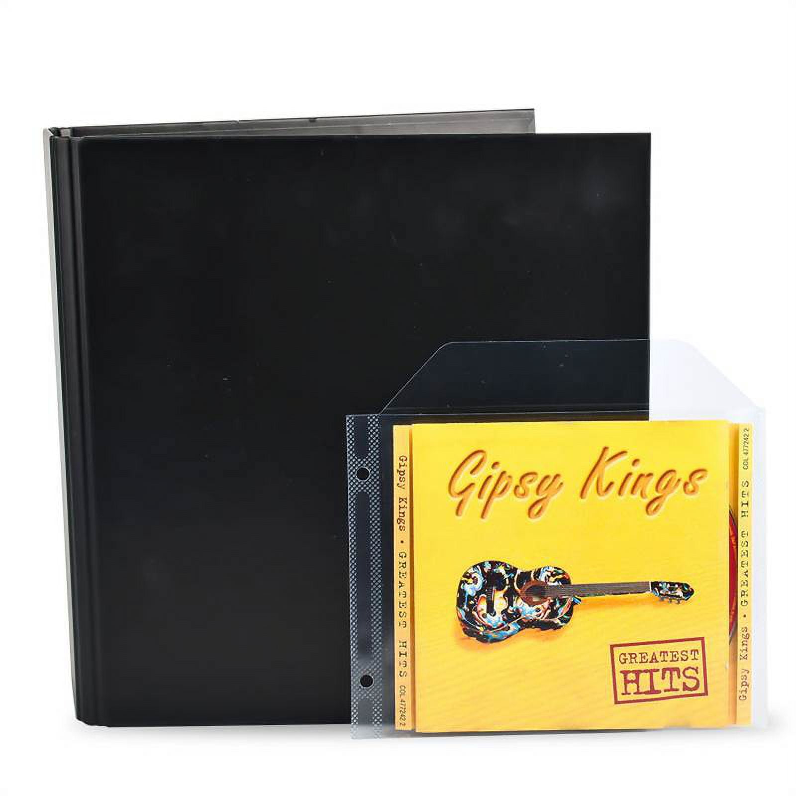 Tarifold CD Storage Bundle Pack - 100 Transparent CD Protective Sleeves, 4 Black CD 2-Ring Binders (10267)