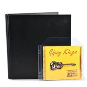 Djois by Tarifold CD Storage Bundle, 100 Transparent CD Sleeves with 2-Ring Binder Holes and 4 Black CD Binders, 25 Disc Capacity Per Binder, Space-Saving Disc Organizer, Made in Denmark