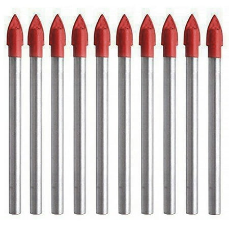 

10pcs Triangle Glass And Tile Hole Saw Set Wall Drill Bit Drilling Tool 6mm