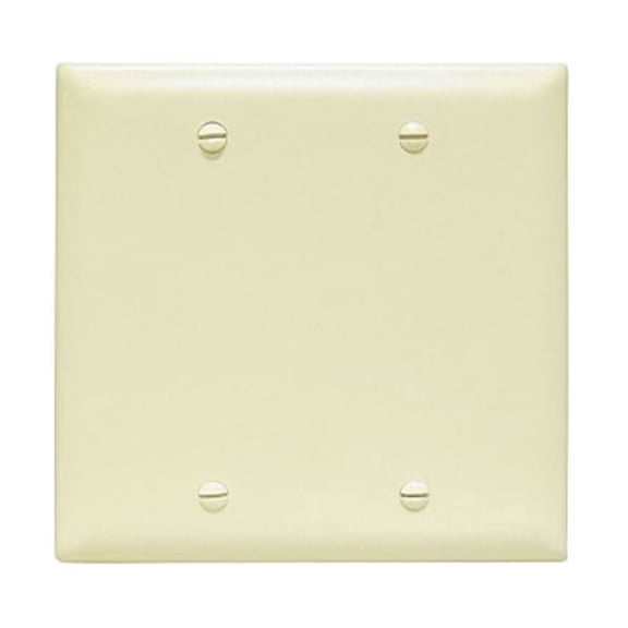 Pass & Seymour Legrand TP23-I 2-Gang Blank Wall Plate, Trademaster Size Cover, Unbreakable Nylon, Ivory