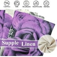 thumbnail image 3 of Dark Purple Throw Pillows Covers for Couch Set of 4 18x18 Flower Purple Pillows Decorative Throw Pillow Covers Bed Living Room Pillowcases Linen Farmhouse Pillow Cases Spring Summer (Purple), 3 of 6