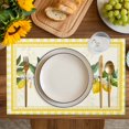 thumbnail image 4 of Yellow Lemons Placemats Set of 12, Summer Botanical Checkered Farmhouse Placemats for Dining Table, Place Mats for Kitchen Tabletop, Waterproof Wipeable Dining Table Mats Set, 4 of 9