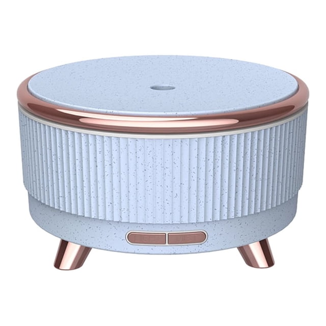 Hi,Fancy 500ml Ultrasonic Air Humidifier Aromatherapy Diffuser Wood Grain Large Capacity Sprayer with LED Night Lamp Home Blue flower US Plug