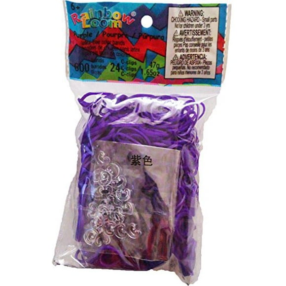 Rainbow Loom Élastiques Violet Profond avec 24 Clips en C (600 Unités)