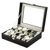 New 10 Slots Luxury PU Leather Wrist Watch Jewelry Gem Display Box Watch Organizer Display Case Collection Black