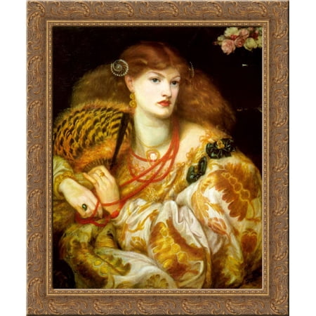 Monna Vanna 20x23 Gold Ornate Wood Framed Canvas Art by Rossetti, Dante Gabriel