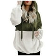 thumbnail image 3 of WEAIXIMIUNG Maternity Sweatshirts Women's Lined Winter Coat Mid Length Solid Color Hooded Jacket, 3 of 3