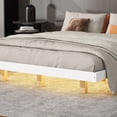thumbnail image 6 of Llinc Store Queen Size Floating Bed Frame, Metal Platform Bed with Hidden Led Lights Underneath, Platform Bed with Atmosphere Lights (White), 6 of 7