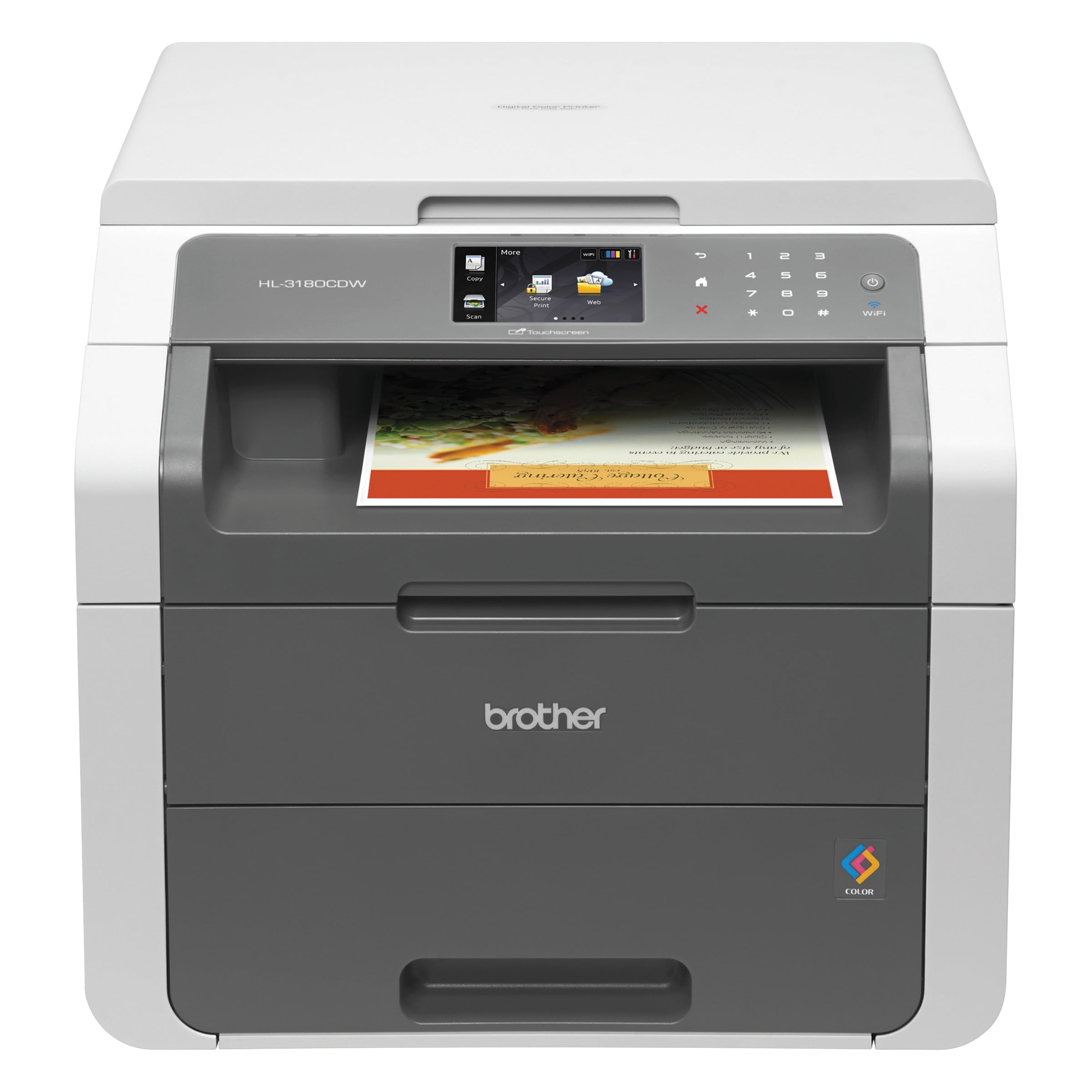 Brother HL-3180CDW Wireless Digital Color Multifunction Printer, Copy Print Scan by Brother
