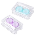 thumbnail image 3 of Estuche para lentes de contacto (2 unidades), práctico estuche para guardar lentes de contacto, estuche de limpieza (azul, morado), 3 of 7