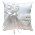 thumbnail image 1 of Cojín para anillo de boda para 2 anillos, exquisita flor, almohada para anillo de boda, cojín portador de anillo para boda, fiesta de compromiso, 1 of 8