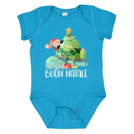 

Inktastic Buon Natale Cute Santa and Christmas Tree Gift Baby Boy or Baby Girl Bodysuit