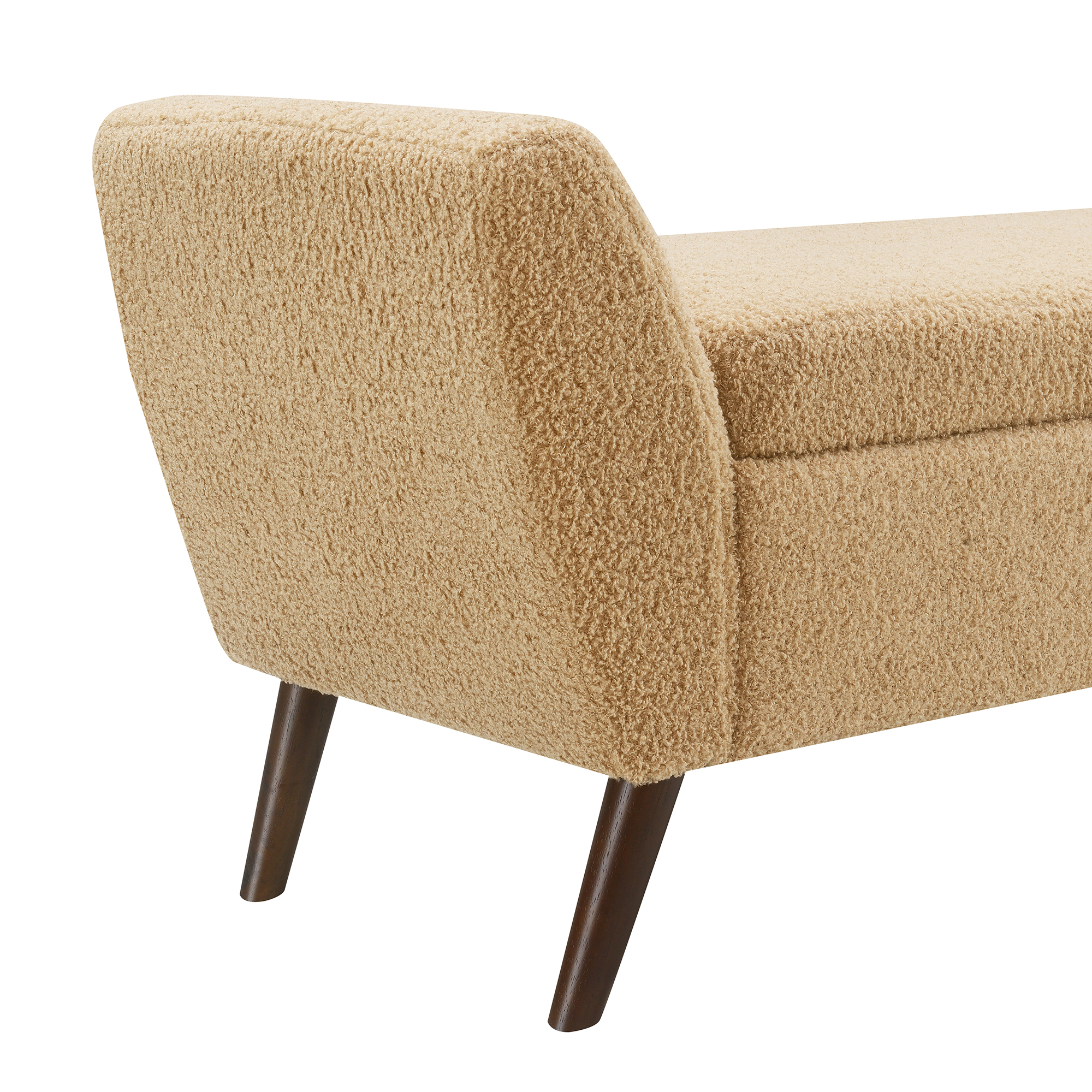 HOQBN 60" Modern Storage Bench with Mid-Centruy Wood Legs,Bench with Storage for Living Room, Bedroom Coffee
