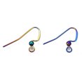 thumbnail image 2 of 200 pc Ion Plating(IP) 304 Stainless Steel French Earring Hooks Rainbow Color 17x21~23mm Hole: 2mm 22 Gauge Pin: 0.6mm bead: 3mm, 2 of 3