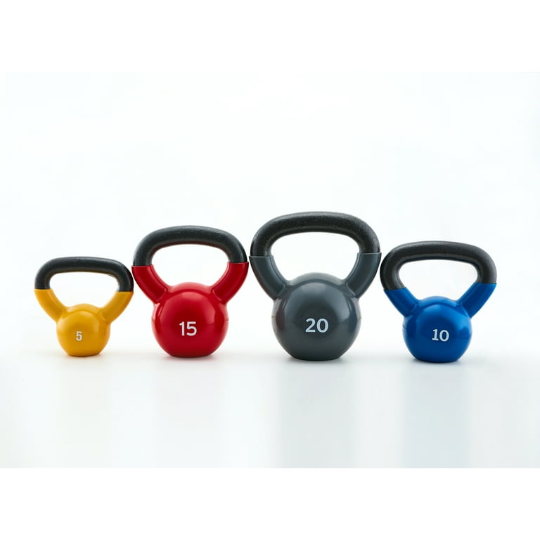 XPRT Fitness Vinyl Kettlebell 50 Lb. Set 5 10 15 20 Lb. Walmart