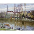 thumbnail image 2 of Twachtman, John Henry 24x20 Black Ornate Wood Framed with Double Matting Museum Art Print Titled - Parc Montsouris, Paris, 2 of 4