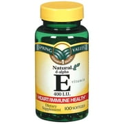Spring Valley: Vitamin E 400 I.U. D-Alpha Softgels Dietary Supplement, 100 ct