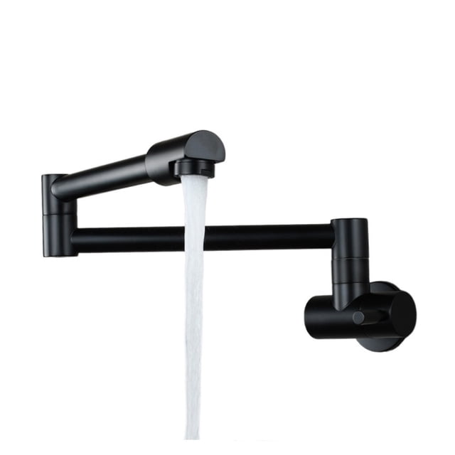 Copper Chrome Plated Single Cold Kitchen Faucet Universal Folding Rotary Kitchen Faucet Extension Foldable Tap ,Easy Opearte
