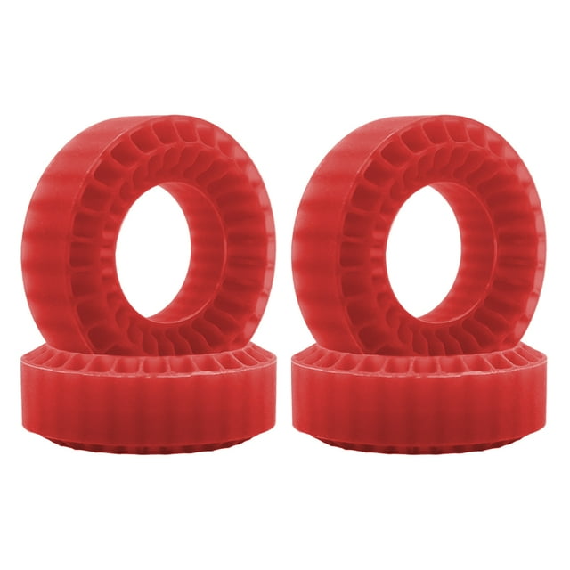 mmirethe 4pieces Silica Gel Insert Foam Fits Tires pour 1/18 1/24 Rc Crawler Voiture Rc Voiture Silicone Caoutchouc Rouge