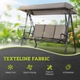 thumbnail image 6 of 3 Person Outdoor Glider Bench Chair, Breathable Mesh Seat, Powder-Coated Steel Frame, 660 lbs Weight Capacity, Black and Gray, 6 of 10