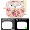 thumbnail image 6 of YOMPLOW Apple Pink Rose Earbud Case with Keychain, Flower Pink, 6 of 7