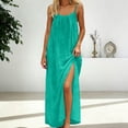 thumbnail image 4 of gakvbuo Summer Tank Dress For Women Maxi Dress Sundress Women Round-Neck Casual Solid Sleeveless Sleepshirts Sling Backless Dress, 4 of 8