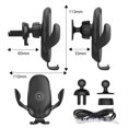 thumbnail image 2 of Cargador inalámbrico negro para coche, soporte para teléfono para coche, soporte para cargador de teléfono, Qi de carga rápida 10W 7,5W JM, 2 of 5