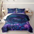 thumbnail image 2 of Erosebridal Magical Dragon Twin Quilt Set,Purple Lotus Flowers Twin Coverlet Set For Boys,2 Pieces, 2 of 7