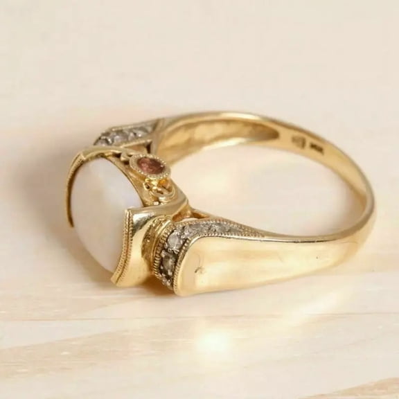 Aishvi Jewels 2Ct Oval Cut Natural Fire Opal Solitaire Engagement Ring 14K Yellow Gold Plated