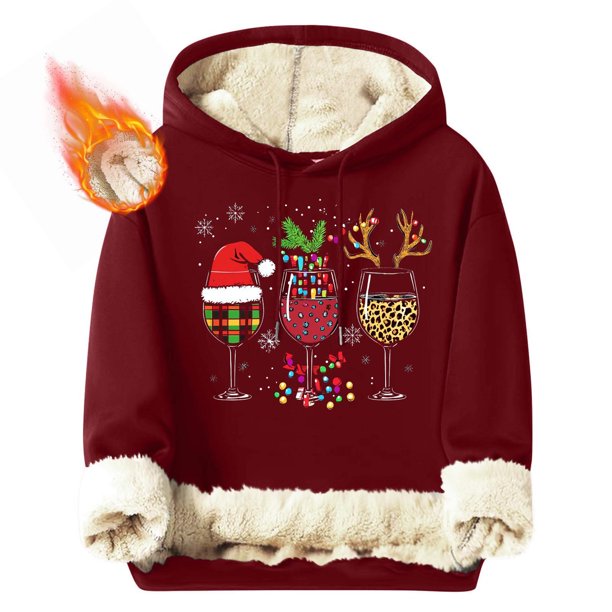 Sudadera con capucha para hombre, informal, a la moda, con estampado navideño, de manga larga y bolsillo, de poliéster