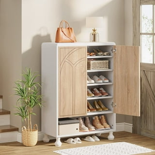 BYBLIGHT 41.73 in. H White 24-Pairs Shoe Storage Cabinet, Freestanding Shoe  Cabinet for Entryway BB-JW0310GX - The Home Depot