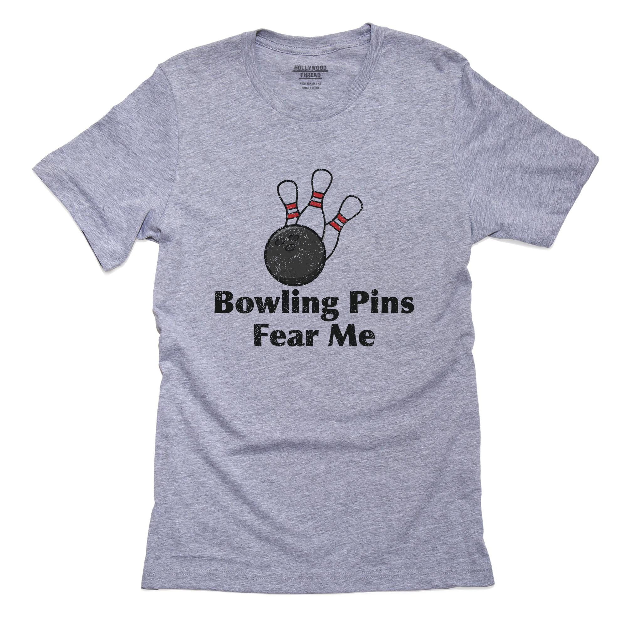 Bowling Pins Fear Me Great Bowling Graphic Men's Grey TShirt