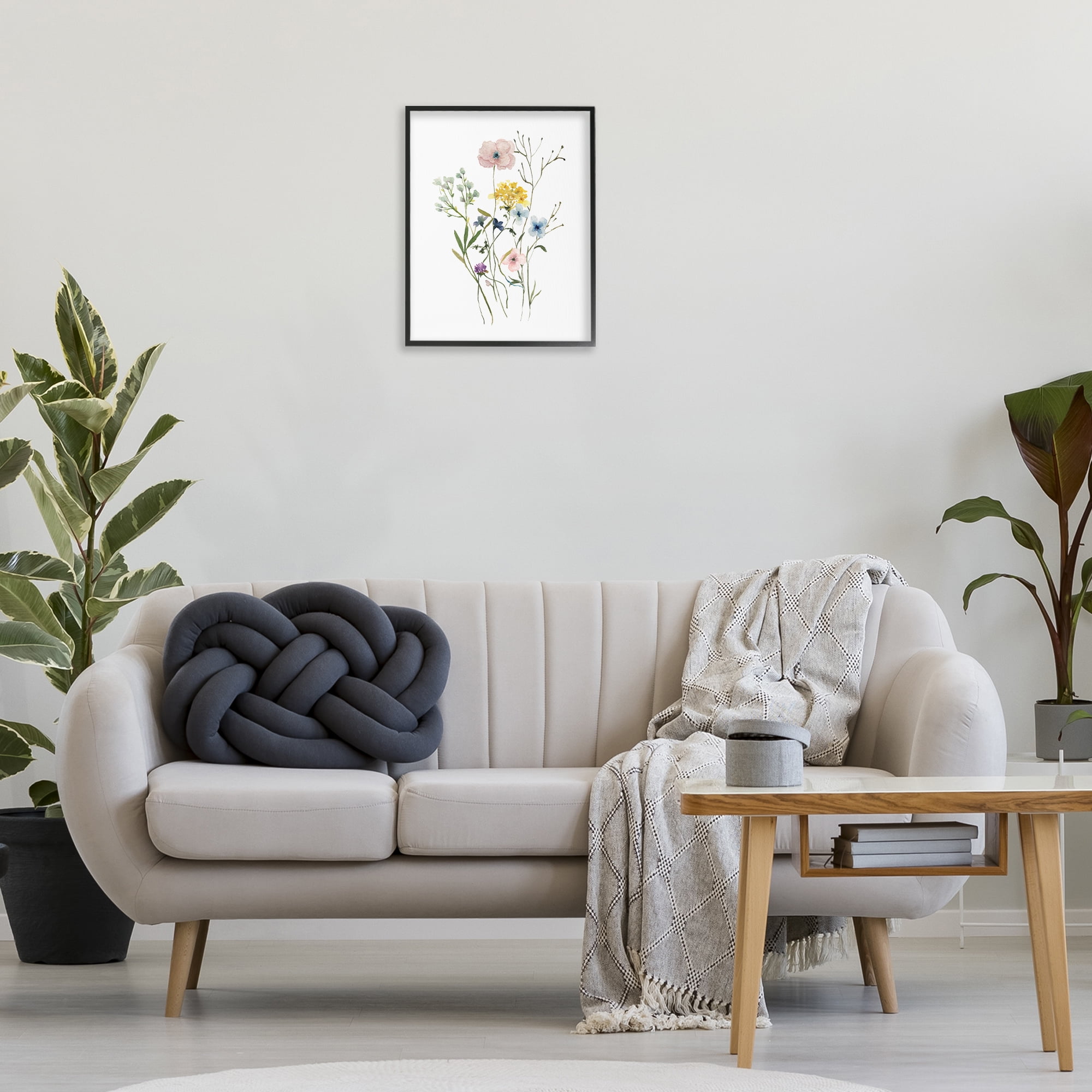 Stupell Industries Wild Country Blooms Botanical & Floral Painting Black Framed Art Print Wall Art, 16 x 20