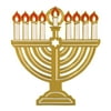 Club Pack of 24 Gold Foil Menorah Hanukkah Cutout Decorations 14.5"