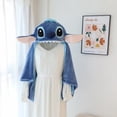 thumbnail image 4 of Manta de franela con capucha de Disney Stitch, cálida y gruesa manta de invierno con botones, chal, capa para mujer, hombre, oficina en casa, manta para la pausa del almuerzo, 4 of 6
