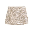 thumbnail image 6 of vigerkar Women's Sequin Mini Skirt Sparkly Glitter Stretchy Bodycon Club Party Night Out Skirts (Khaki, XS), 6 of 9