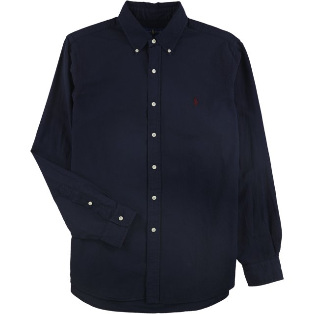 Ralph Lauren - Camisa Oxford para hombre, color azul, grande Ralph Lauren Botones al frente