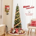 thumbnail image 2 of Gymax 6 FT Pencil Christmas Tree Artificial Xmas Tree with 392 Memory Wire Branch Tips, 2 of 10