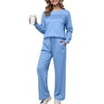 thumbnail image 2 of vigerkar Women's 2 Piece Sets Sweatshirt Casual Travel Outfits Lounge Wide Leg Tracksuit Cozy Sweatsuits Fashion (Blue, XXL), 2 of 4