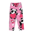 thumbnail image 4 of Naloa Panda Heart Valentine Pink Print Women’s Ultra-Soft Comfy Pajama Lounge Pants with Pockets & Drawstring, 4 of 8