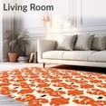 thumbnail image 2 of ODIKA 4'x6' Machine Washable Non-Slip Area Rug, Boho Inspired Interlocking Petal Motif With Vintage Appeal High Traffic Rug with Pad, Orange, 572988, 2 of 8
