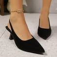 thumbnail image 6 of Miluxas Kitten Heels for Women Slingback Pointed Closed Toe Heels Women's Pumps Shoes for Wedding, Party, Commuting Black 5.5(36), 6 of 8
