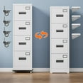 thumbnail image 6 of Aobabo 4 Drawer Metal File Cabinet on Wheels,56''H Steel Vertical File Storage Cabinet with Lock,Office Home File Cabinet for A4 Letter /Legal Size,White,Assembly Required, 6 of 10