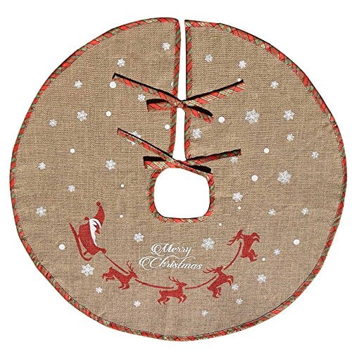 Falda de arpillera Amajoy con forma de copo de nieve blanco, 76 cm, para árbol de Navidad