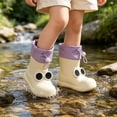 thumbnail image 5 of VeFlora Kids Rainboots Toddler Rubber Rain Cartoon Rain Shoes Outdoor Non Drawstring Water Shoes for Boys Girls(White/10.5-11 Little Child), 5 of 5