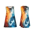 thumbnail image 7 of Yiaed Red And Blue Waves Print Women's Sleeveless Dress, Loose Fit Summer Dress, Casual Sleeveless Dress for Women, 7 of 7