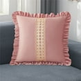 thumbnail image 6 of Limited Time Deal karymi Holland Velvet Solid Colour Lace Splicing Big Side Pillow Home Sofa Decorative Cushion Floating Window Waist Cushion Housewarming Gifts Housewarming Gifts Bedroom Decor, 6 of 6