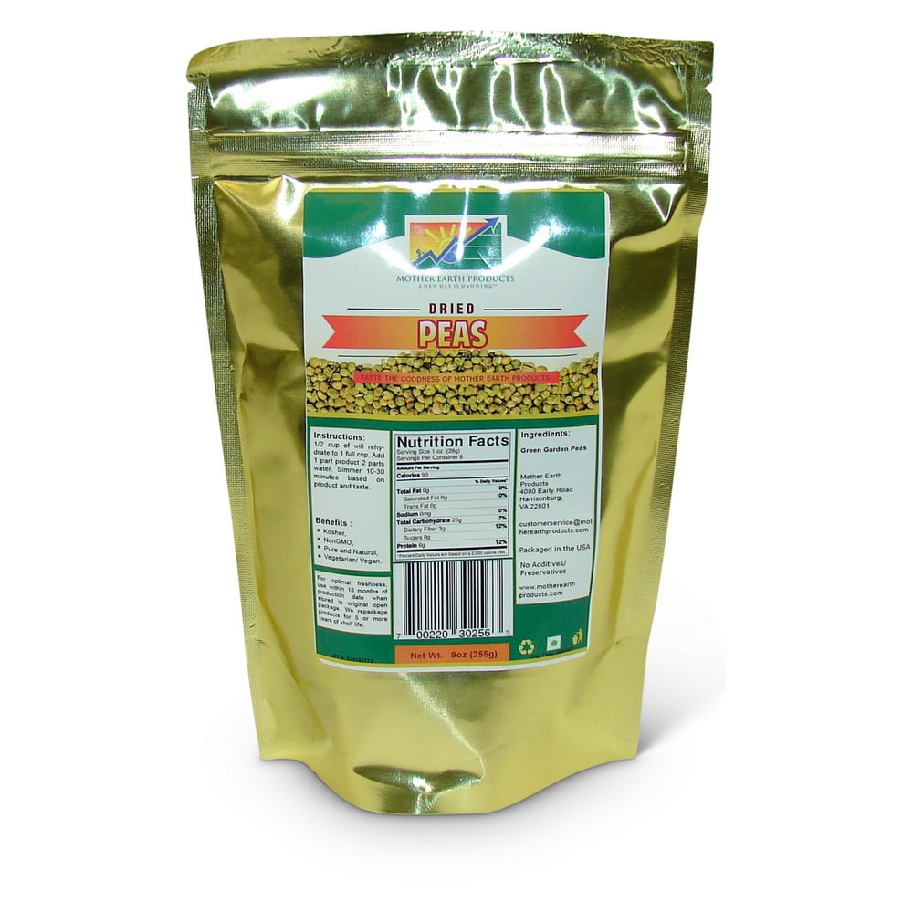 Dehydrated Peas, 2 full cup Mylar Bag